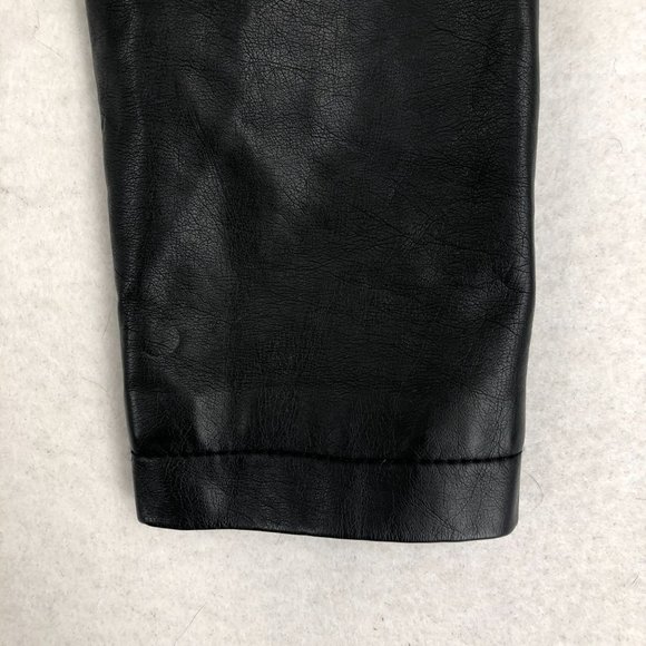 Just Fab Women's Size Small Black Faux Leather Full Zip Long Sleeve Moto Jacket - Picture 5 of 13